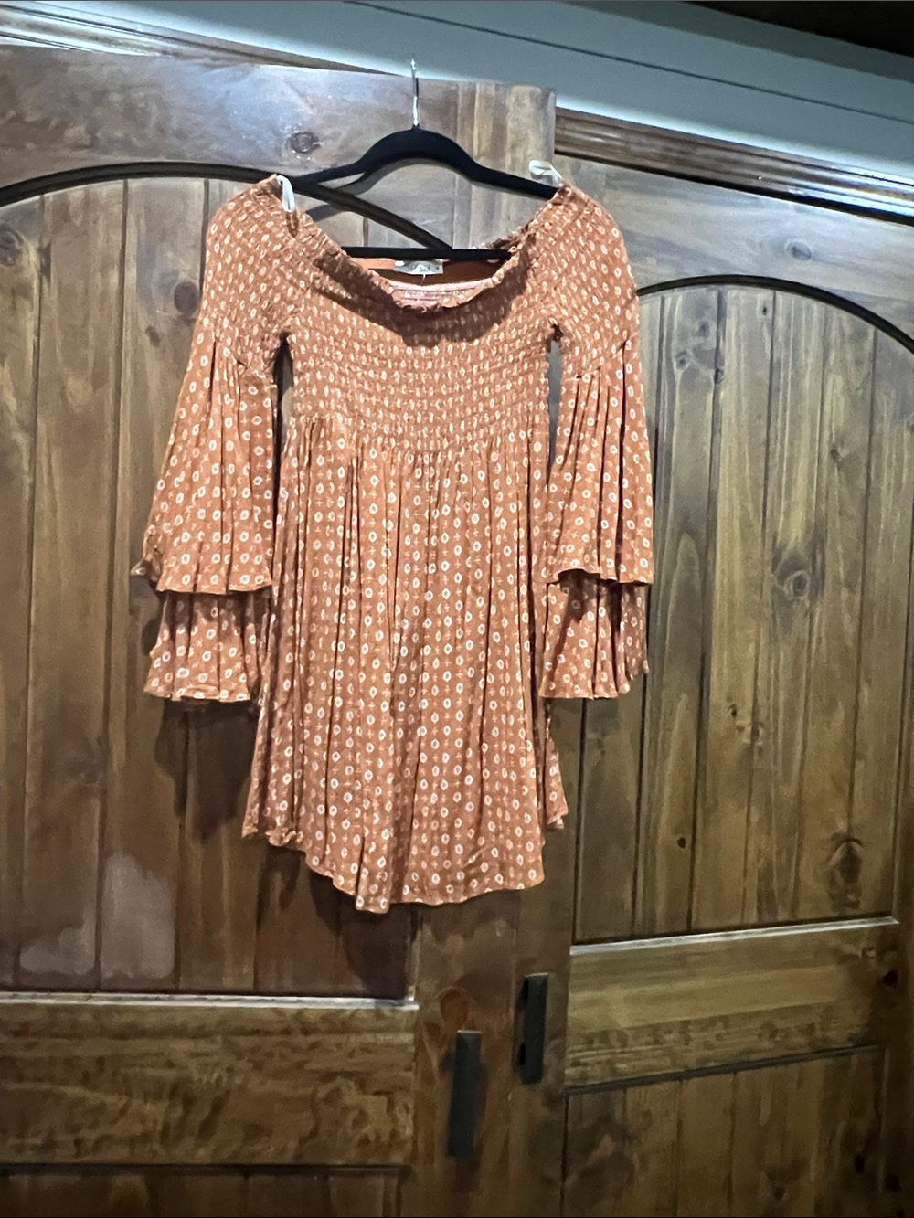 Rust Orange Off Shoulder Mini